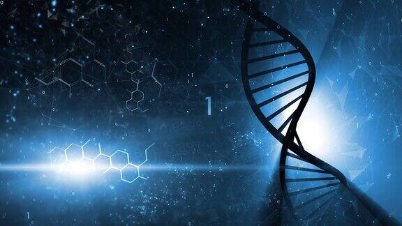 带有白光化学结构的旋转DNA链