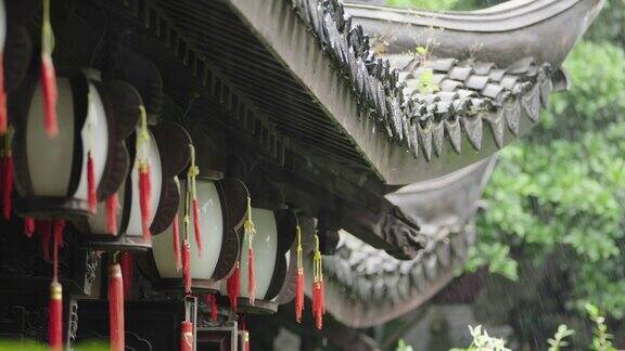 雨中的中国古代建筑