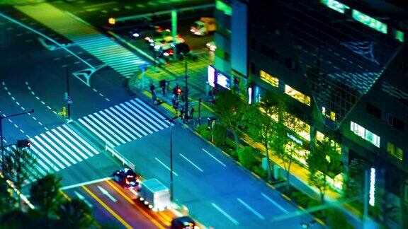 东京市区街道的一晚时间的变化