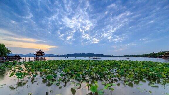 时光流逝中国杭州西湖