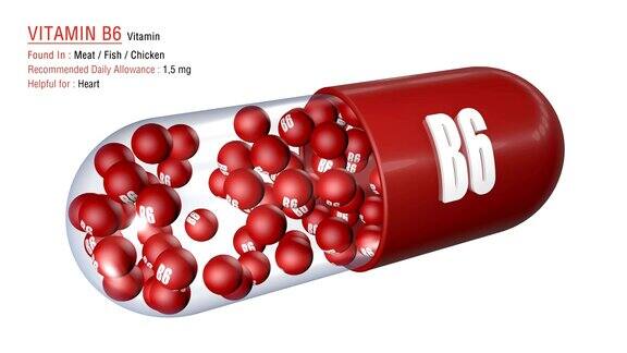 维生素B6-动画维生素胶囊概念