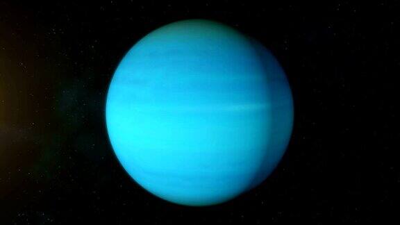 现实的行星天王星在深空间旋转
