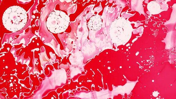 抽象的色彩与颜料流动水的艺术油墨与水的连接实验液体运动血细胞循环