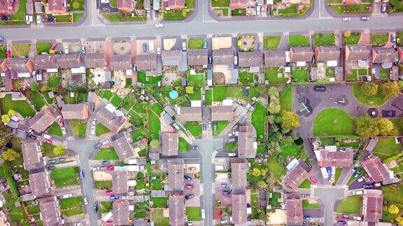 英国传统住宅区鸟瞰图