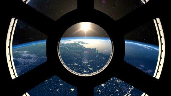 从国际空间站看到的地球日出