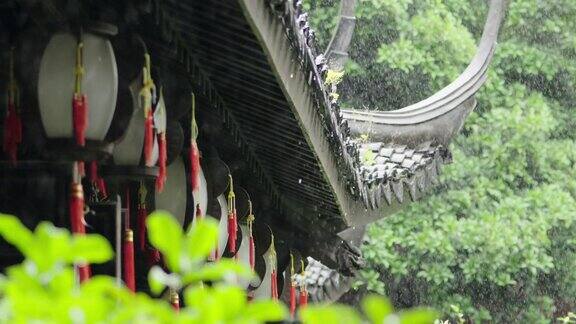 雨中的中国古代建筑