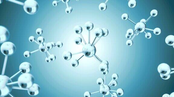 抽象物理科学分子背景-可循环的3D动画