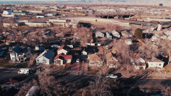 科罗拉多州大章克申的废弃住宅区无人机视角