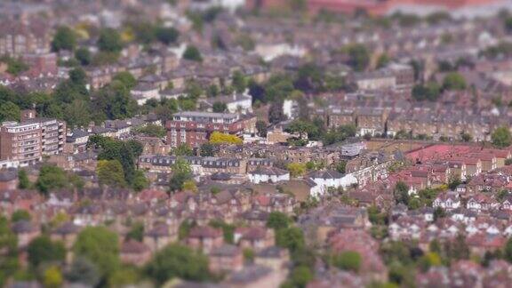 鸟瞰图郊区维多利亚房屋在伦敦英国4k
