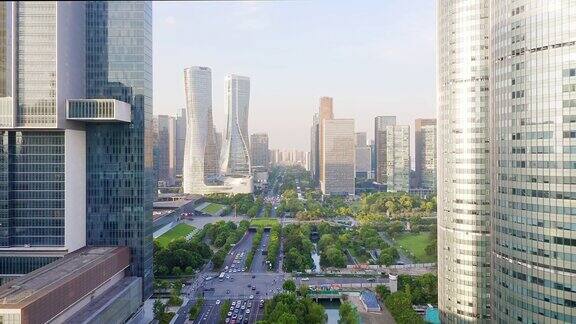 杭州钱江新城现代建筑鸟瞰图