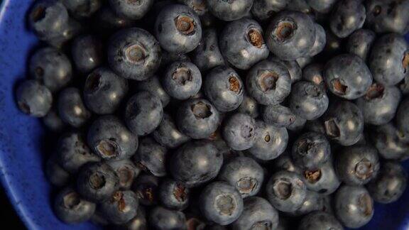 旋转的蓝莓背景接近成熟的蓝莓有机健康食品