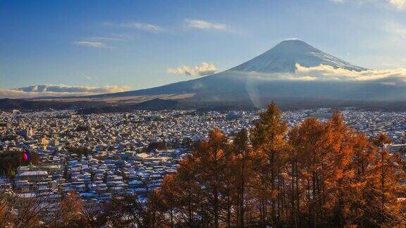 日本的富士在秋天会下雪