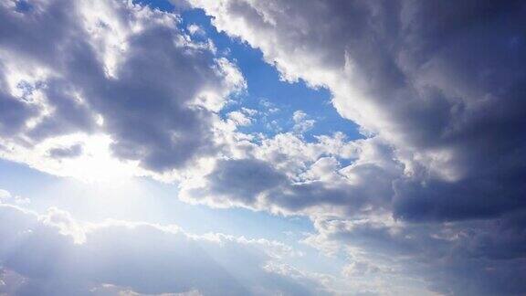 延时拍摄的蓝天和云朵在日本4K分辨率的镜头