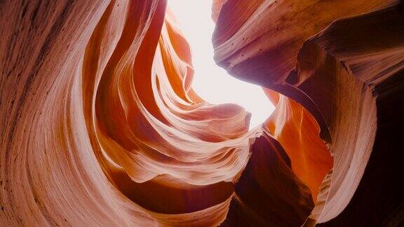 令人惊叹的美丽的石头波光滑的橙色砂岩岩石峡谷