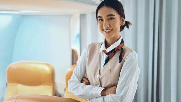 亚洲女性空姐微笑