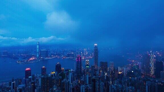 香港维多利亚山顶的时间流逝