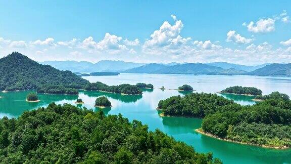杭州千岛湖风景鸟瞰图