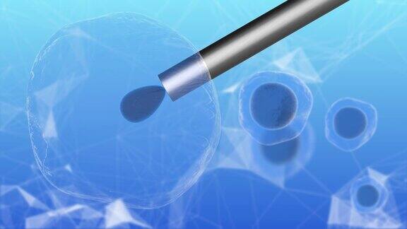 干细胞研究和生物技术科学为人类克隆3D渲染