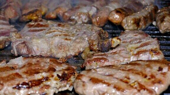 烤架上的肉