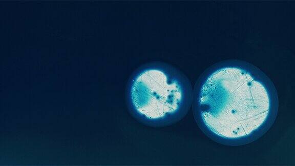 蓝色的液滴漂浮在太空背景