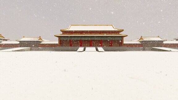 北京紫禁城的雪