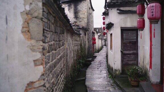 中国古村落(宏村)下雨天