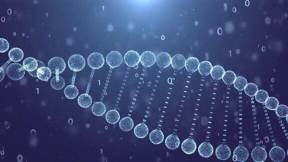 4k分辨率未来风格的尘埃粒子抽象的DNA运动为商业科学或技术
