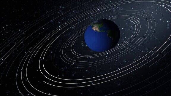 从太空看旋转的地球