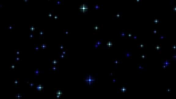 4K空间闪烁的星星蓝色背景
