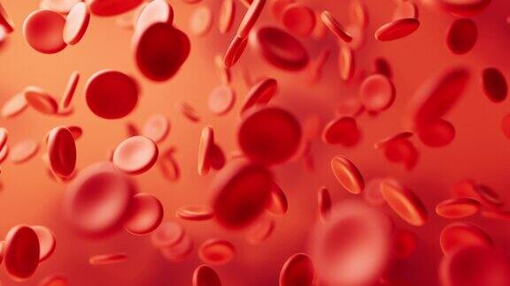 血液和红细胞3d渲染