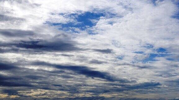 延时:在蓝天上移动的云