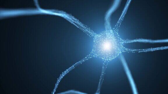 三维动画神经元细胞闪光复制空间背景