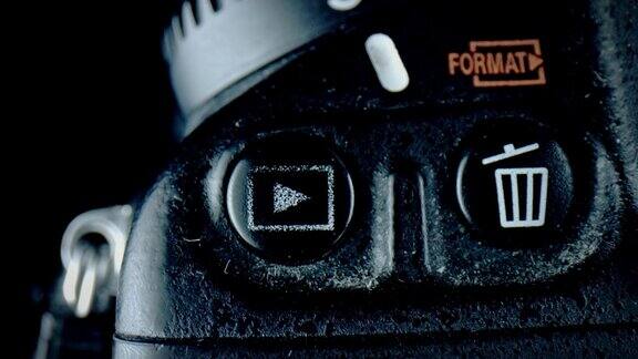 4k极端特写相机播放按钮的技术拍摄