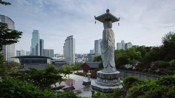 韩国首尔江南区奉子寺的韩国城市景观