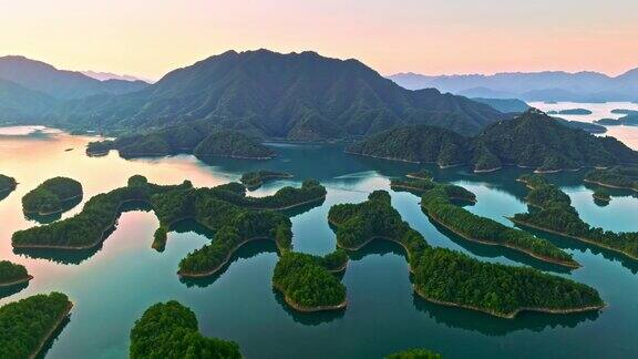 杭州千岛湖鸟瞰图