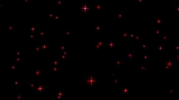 4K空间闪烁着星星红色的背景