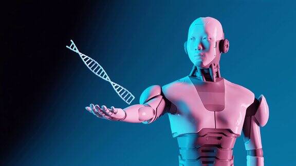 自动机器人助手深色背景软件生成DNA细胞