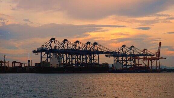 海运货物到港集装箱船的进出口业务和物流