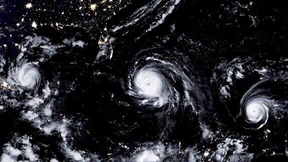 大西洋盆地的三场主要飓风