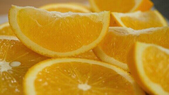 多汁新鲜甜橙水果旋转