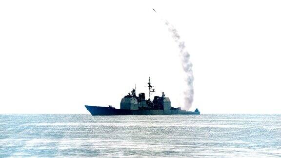海军舰只发射了一枚远程导弹