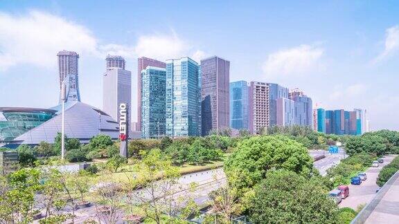 现代城市杭州的城市景观时间弹性超时空4k