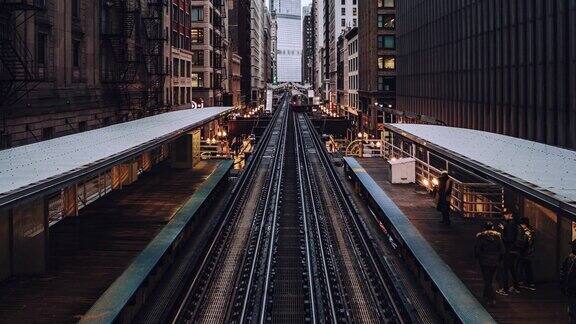 高角度视图芝加哥环路地铁车站