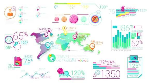 多彩的企业信息图表元素