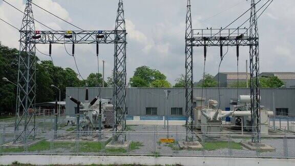 供工业使用的电厂、高压电线杆站的现场拍摄