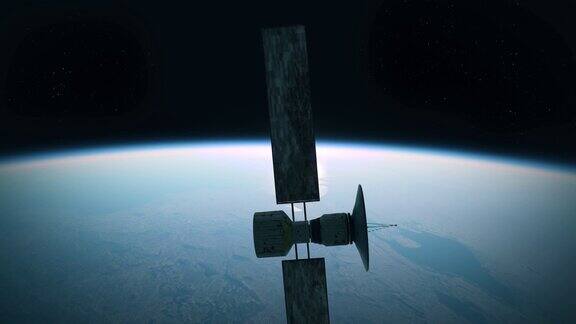 生锈的旧卫星失去控制从太空坠落到地球