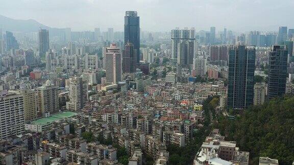 晴朗的一天珠海城市景观航拍全景4k中国