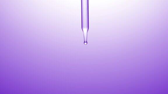 透明的水滴从化学滴管上落下