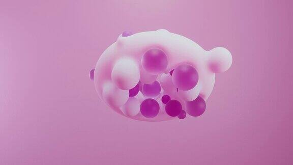 抽象几何形状粉色动画节点球面起伏