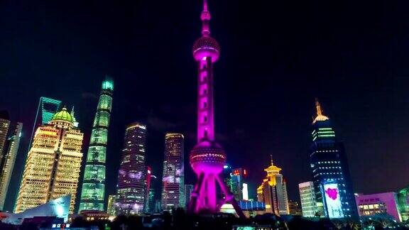 上海交通中国黄浦江摩天大楼城市景观延时